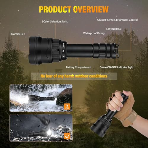 Image of KL62Plus Red White IR850 Zoomable Night Vision Hunting Light Kit