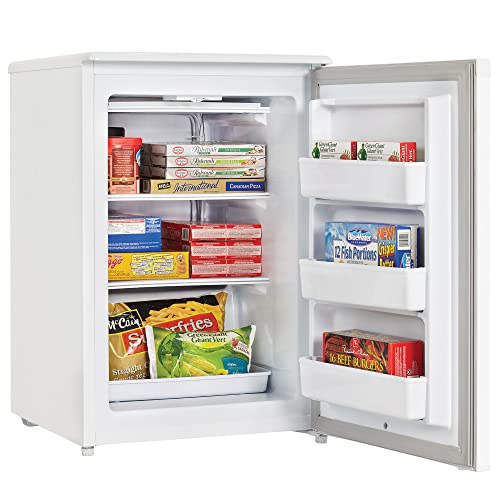 Danby Dufm043A2Wdd Designer 4.3 Cu Ft Storage Upright Reversible Deep Freezer Cooler With Manual Defrost And 3 Quick Freeze Shelves, White #TOP5