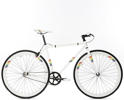 Miniatura 2 de Bicicleta de engranaje fija de una sola velocidad con frenos delanteros y traseros