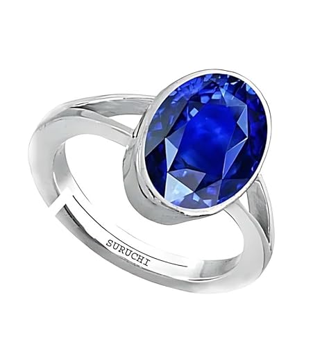 Suruchi Gems & Jewels �u���[�T�t�@�C�A/�j�[���� 5.25 ���b�e�B�܂���5�J���b�g�萯�p�F��V�R��� Bis Hallmark 925�X�^�[�����O�V���o�[ ���߉\�ȃ����O �j���p - 3v3525