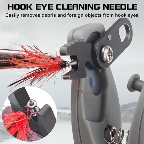 Image of Booms Fishing Line Cutter with Retractor: Mini Fishing Scissors for Braided Momo Fluoro Line - Braid Scissors Saltwater with Hook Eye Cleaner - Serrated Shears with Locking Feature, FR1