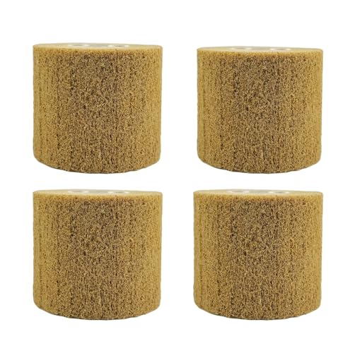 Image of 4 Pcs 120 Grit Abrasive Drawing Burnishing Wheel 4.7 inch x 4 inch | Finishing Drum Polishing Wheel, Surface Conditioning Tool Drum, For Metal, For Wood