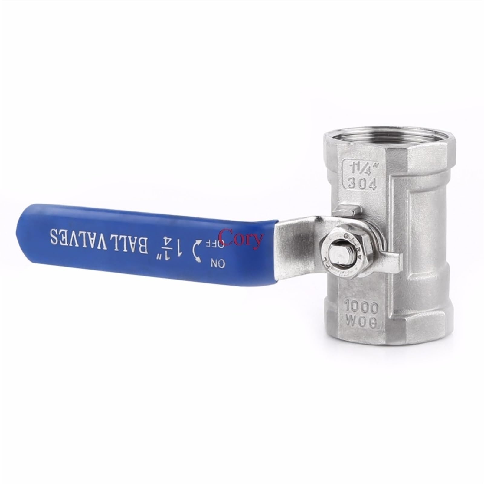 Robinet à bille monobloc femelle 1.25 pouce en acier inox SS304 pour réseau sanitaire