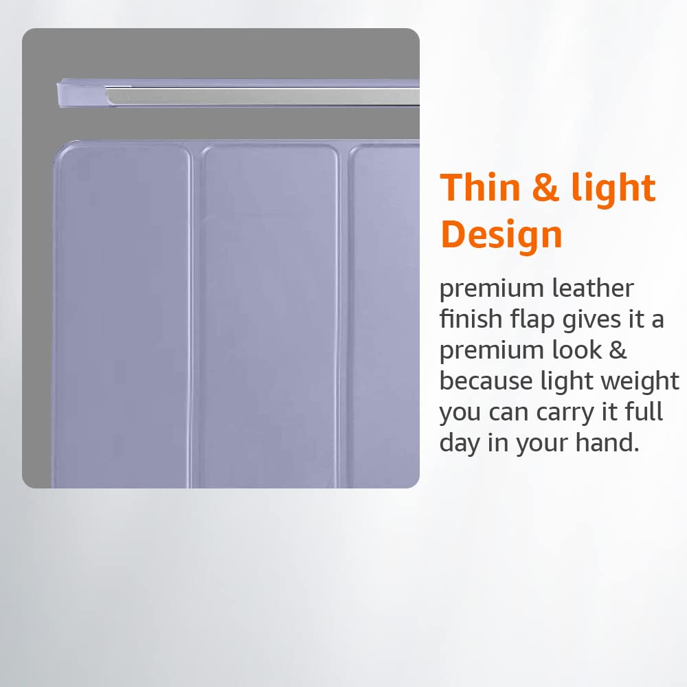 AmazonBasics Smart Trifold Hard Matte Back Flip Stand Case Cover for iPad Pro 2nd / 3rd / 4th Generation 11 inch 2020/2021/2022, Support 2nd Gen Apple Pencil Charging, Auto Sleep/Wake Case - Lavender offers donot miss