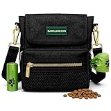 Barklington® 3-in-1 Dog Treat Pouch for Walking & Training | Waterproof Nylon Bag with Magnetic Closure | Removable Easy-Clean Lining | Gold Clasps, Multiple Zip Pockets | Waist & Shoulder Strap