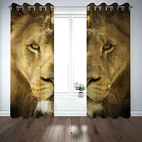 Rideaux occultants de qualité supérieure en polyester imprimé lion 3D
