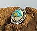 Handmade embroidered brooch with turquoise flower