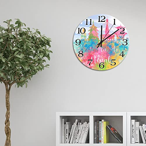 Horloges murales rondes de Katmandou silencieuses 38 cm à piles salon - 3