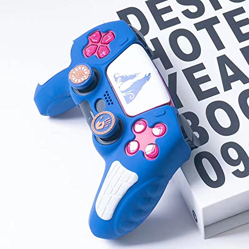 Image of PERFECTSIGHT Cute Thumb Grip Caps for PlayStation 4 /5, PS5, PS4, Xbox Series X /S, Xbox One, Switch PRO Controller, 4PCS Kawaii Soft Skin Rubber 3D Analog Thumbsticks Grips Joystick Cover, Blue