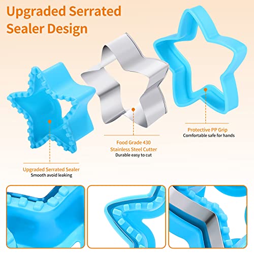 Sandwich Cutter And Sealer Set,14 Pcs Uncrustables Maker Bread Cutters Diy Cookie Cutters Fruit Vegetable Cutter Shapes For Kids Boys & Girls Bento Lunch Box With 16 Pcs Animal Food Picks #TOP6