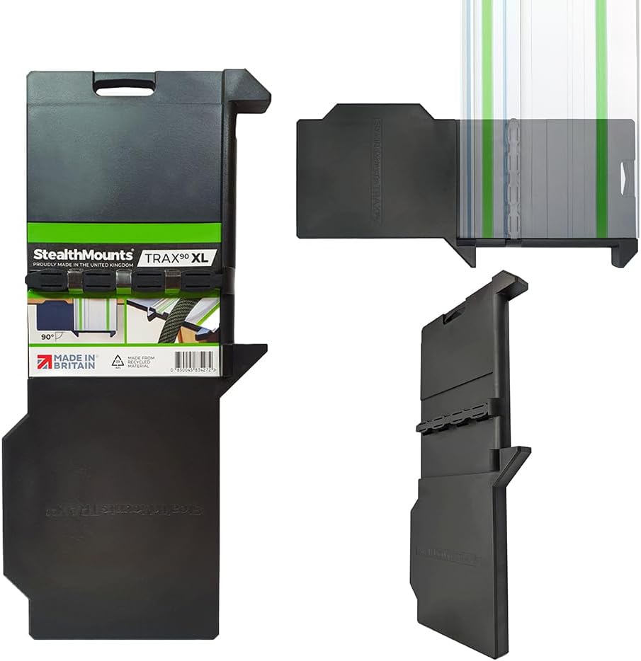 StealthMounts Trax90 XL Track Saw Square for Milwaukee | 90° Right Angle Plunge Saw Guide Rail Angle Stop