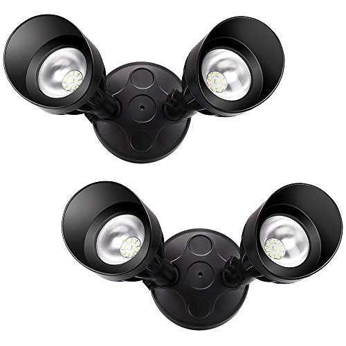 Ustellar LED Außenstahler 2er Doppelkopf 20W 2000LM, LED Außenleuchte wand Doppelkopf Stahler IP65 Wasserdicht 5000K Sicherheitsleuchten Außenbeleuchtung für Garage Garten