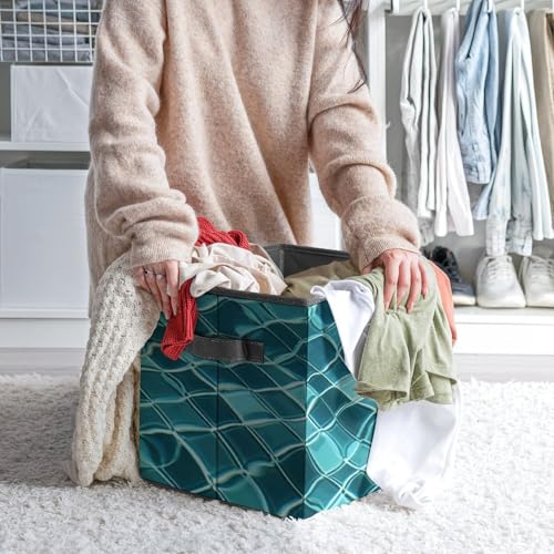 Boîte de rangement pliable pour vêtements avec impression d'eau azur - 7