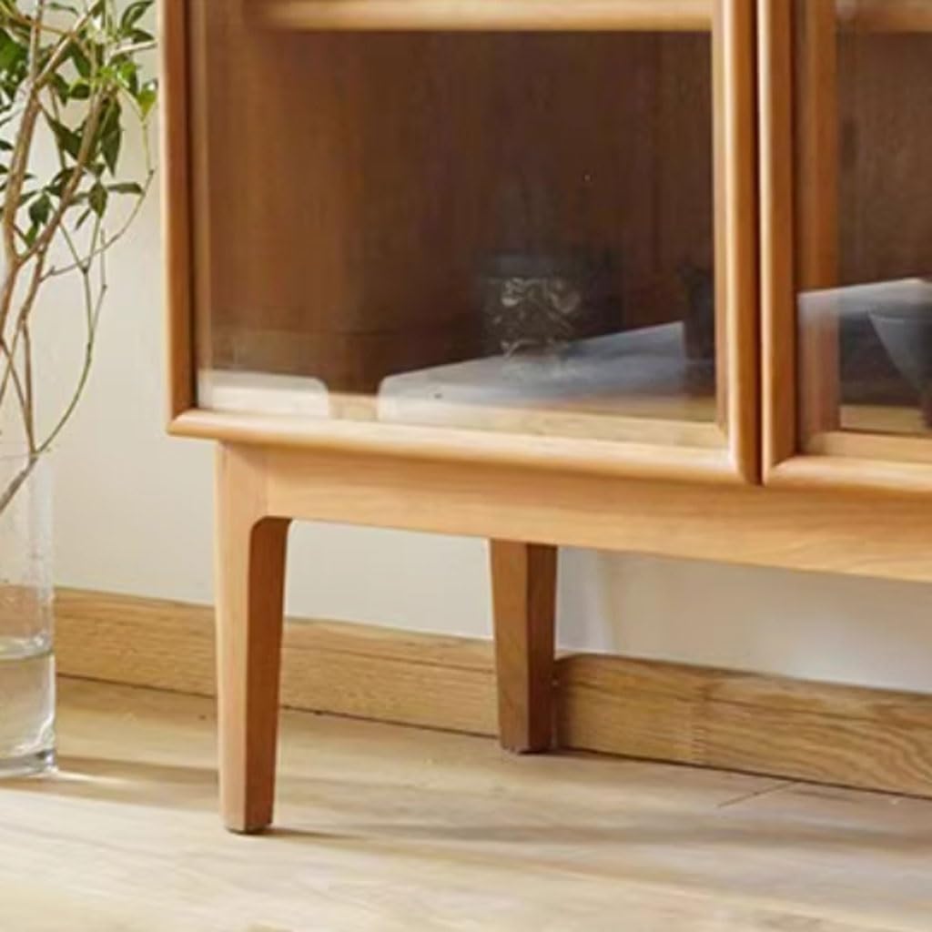 Sideboard Cabinet Simple Solid Wood Dining Sideboard Home Living Room Display Cabinet Glass Storage Cabinet Cupboard Sideboard Cabinet with Drawers