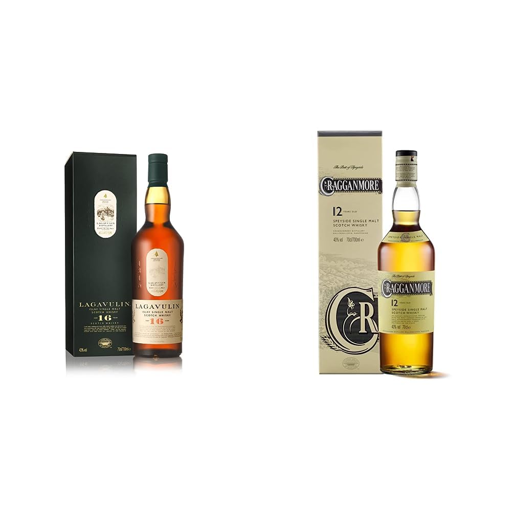 Lagavulin 16 Whisky Escocés Single Malt, 700 ml & Cragganmore 12 años, Whishy puro de malta, 700 ml en oferta en Amazon