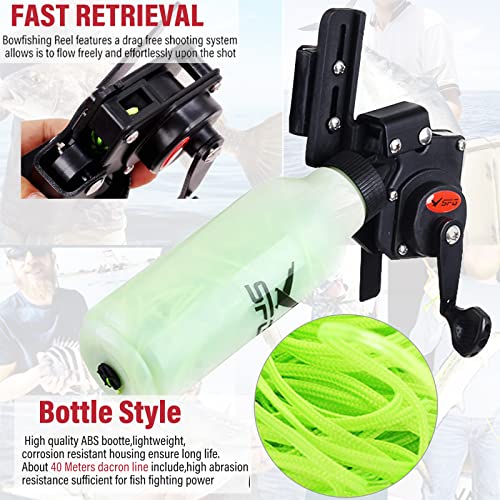Sopoger Archery Bowfishing Fishing Reel, Bottle Fishing Reels Kits Attachment For Compound Bow Recurve Bow Fishing Right Hand With Safety Slides #TOP3