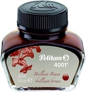 Tinta estilografica pelikan 4001 marron brillante frasco 30 ml