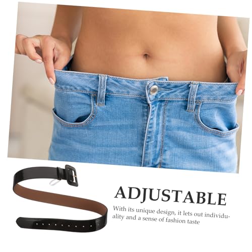 Vintage Wide PU Waist Belt for Women Decorative Shiny Corset Style Black Leather Look Accessory for Dresses Jeans and Coats3