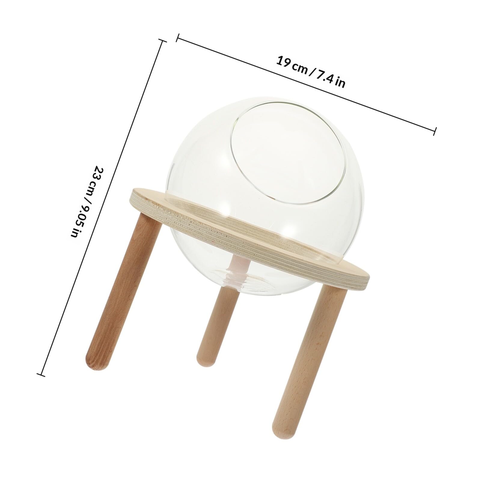 Veemoon Praktisches Kleines Sandbad für Hamster aus Glas und Holz mit Stabilem Design und Modischem Kreativem Stil für Haushalt und Hamsterbadezimmer