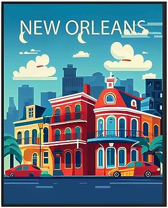 Amazon.com: New Orleans Poster Art Print, Louisiana Retro City Mountain and  Lake Landscape Artwork, Wall Art Poster Vintage Decor Landscape Picture For  Bedroom Office Home Decor (11x14 inches (Unframed), New: Posters &