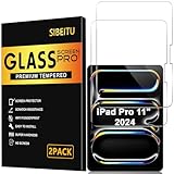 SIBEITU 2 Pack Screen Protector for iPad Pro 11 Inch 2025/2024 M5 M4 (6th/5th Generation), 11 Inch 9H Hardness Tempered Glass Film, Scratch Resistant, Case Friendly, Apple Pencil Support, HD Clarity