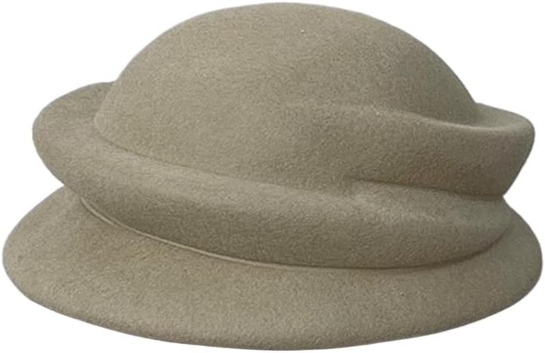 Top Hat Woman Autumn-Winter French Vintage Short Brim Felt Hat English Hat Beret