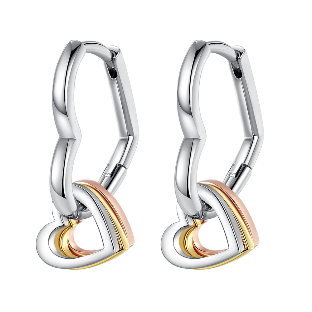 S925 Silber-Ohrringe Reifen-Ohrringe für Frauen Hängeohrringe Zirkonia Earrings