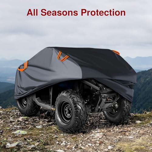 Image of Puroma Waterproof Motorcycle Cover for All Models | Windproof Buckle, Reflective Strips, UV Protection, Elastic Hem, Universal, for 4 Wheeler Quad Polaris Sportsman Yamaha Honda