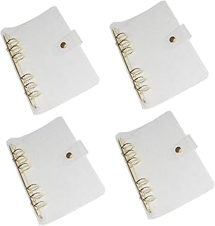 MAGICLULU 4 Unidades De Fichário Transparente A5 Fichário Fichário De Aço Inoxidável Saco De Folhas Soltas Transparente Protetor De Diário Shell Planejador Fichário 6 Anel A5 Fichário