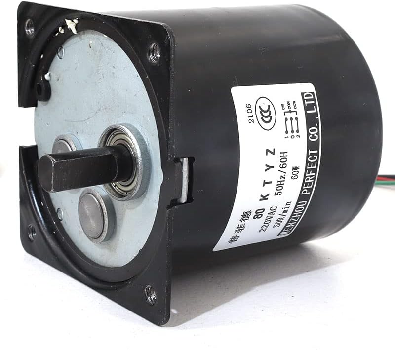 80KTYZ Permanent Magnet Synchronous Motors Controllable Positive Negative Inversion Metal Geared Reducer AC Electric Motor 220V - (Speed: 20rpm with bracket)