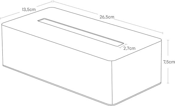 YAMAZAKI 4215 Tower Minimalist Design Tissue Box Alloy Steel White 26.5 x 13.5 x 7.5 cm (L x W x H)