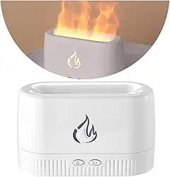 Difusores de Aromaterapia 2 em 1 Difusor de Óleo Essencial para Umidificador com Luz Noturna de Chamas 180 mL Umidificador Silencioso para Difusores de Ar Aroma Doméstico Proteção de Desligamento Automático Sem Água