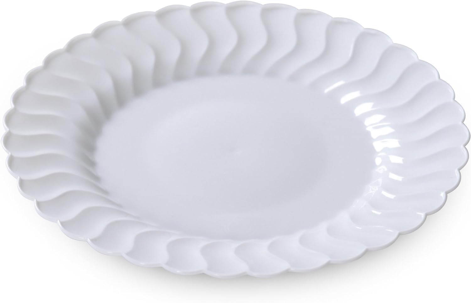 Fineline Settings Flairware White Shell Edged China-Like 6" Plate 180 Pieces
