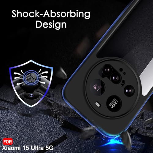Image of TheGiftKart Hybrid Shockproof Back Cover Case for Xiaomi 15 Ultra 5G | Hard Back Cover Case for Xiaomi 15 Ultra 5G (PC & TPU, Transparent Clear Back, Black Sides)