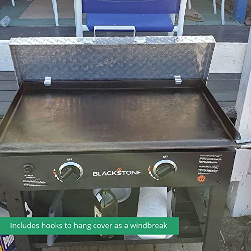 Titan Great Outdoors Griddle Cover Fits 36In Blackstone Grill, Diamond Plated Aluminum Flat Top Griddle Guard Cover #TOP6