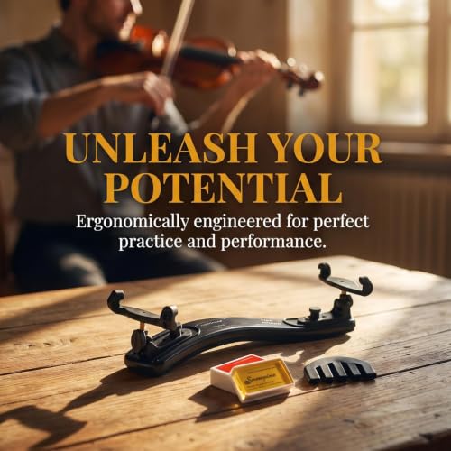 Image of NANYI Violin Shoulder Rest for 4 /4 & 3 /4 Size Adjustable, rosin & mute -Set