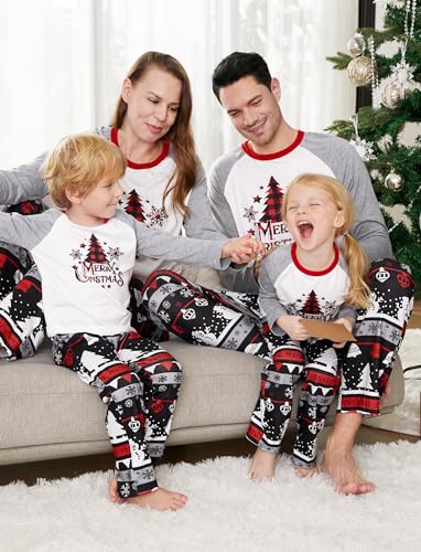 PATPAT Conjunto de pijamas de Natal para a família, pijamas de Natal para a mamãe e eu, roupas de Na