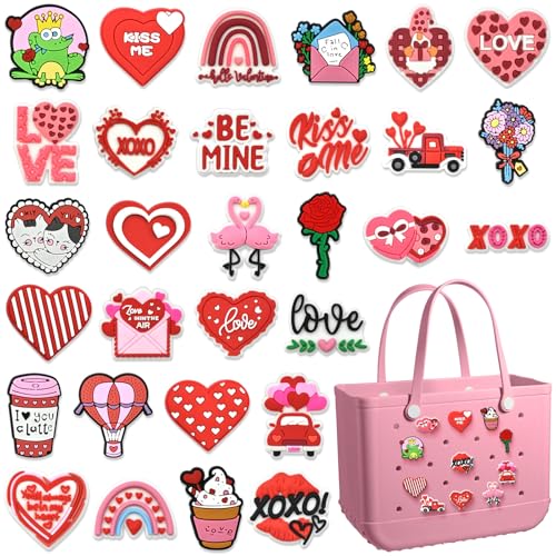 Cadeaux de Saint-Valentin pour femme : lot de 30 breloques de sac Papacharms