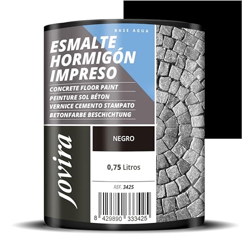 JOVIRA PINTURAS Resina-Esmalte Hormigón Impreso. Resina renovadora para pavimentos de hormigón. (750 Mililitros, Negro)