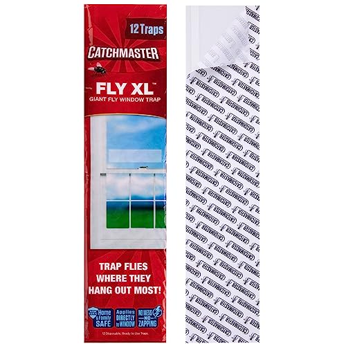 Catchmaster Window Fly Traps 12-Pack Xl, Fruit Fly Traps For Indoors, Disposable Bulk Bug Catcher, Waterproof Insect Glue Trap, Adhesive Fly Strips, Pet Safe Pest Control For Home, Kitchen, & Garage #TOP19