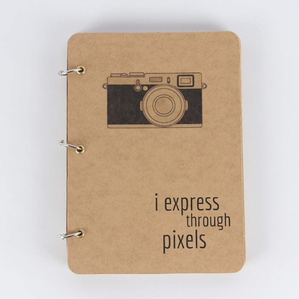 Khidki I Express Through Pixels Art Journal Notebook Ring Binding Brown Paper 160 Pages, 120 GSM, A5 Size