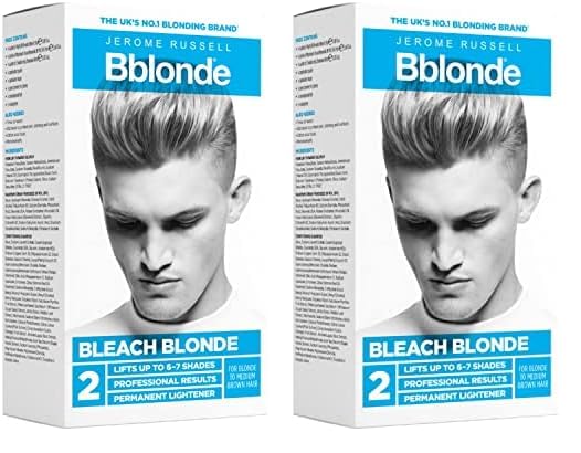 Bblonde Bleach Blonde Kit No.2 - Bleach Blonde Hair Dye for Blonde to Medium Brown Hair Colour, Powder Bleach High Lift for 6-7 Shades Lighter Hair, Hair Dye Permanent for Men