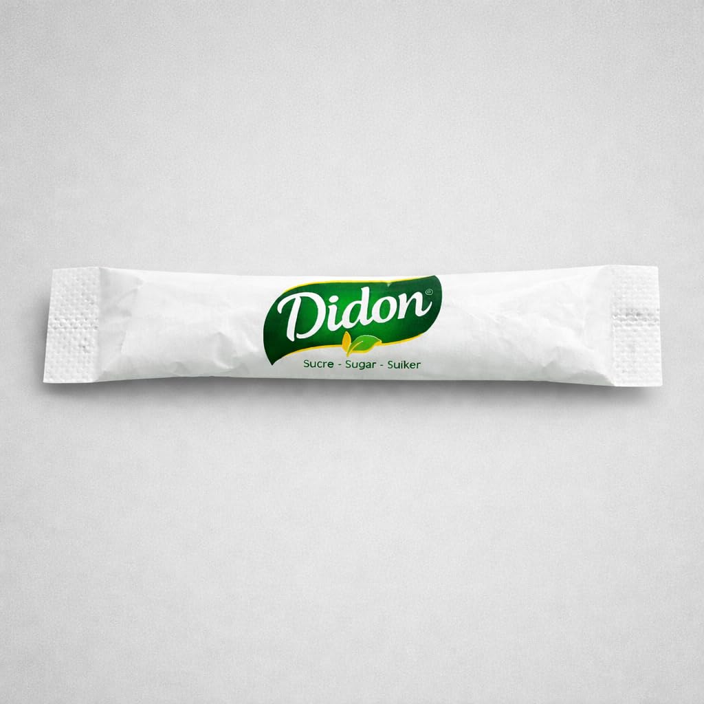 DIDON Lote de 1500 Sobres (750 x 2) - Bûchettes de Azúcar Individuales de 4g (TOTAL 6 kg) con un lote de agitadores de madera – Ideal para Bebidas Calientes, Cafés y Tés