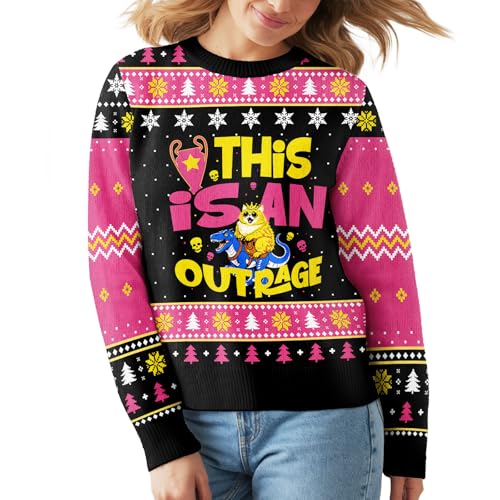 Image of 99TIMORO Dungeon Game Ugly Christmas Sweater for Men and Women, Holiday Pullover Novelty Crewneck Sweatshirt, Festive Outfit Gift