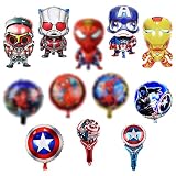 🎈 【Una buena opción para artículos de fiesta】Los globos de superhéroe son muy populares para los niños, si planea celebrar una fiesta de cumpleaños para sus hijos, el juego de globos de colores brillantes creará un gran éxito y una gran diversión para su fiesta.