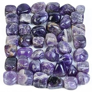 Crocon 1LB amethyst Tumbled crystals and healing stones Kit for Reiki Healing Crystal purple Polished tumble stones Chakra Balancing meditation Reiki Gifts women men DIY Home Decor Size : 20-25 mm