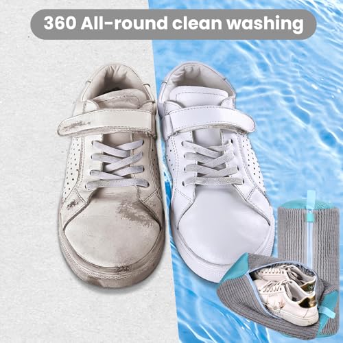 Kssvzz Shoe Washing Machine Bag, Reusable Trainer Washing Machine Bag, Laundry Shoe Bags for Washing Machine, Shoe Cleaning Bag with Zipper (Grey) - Image 5