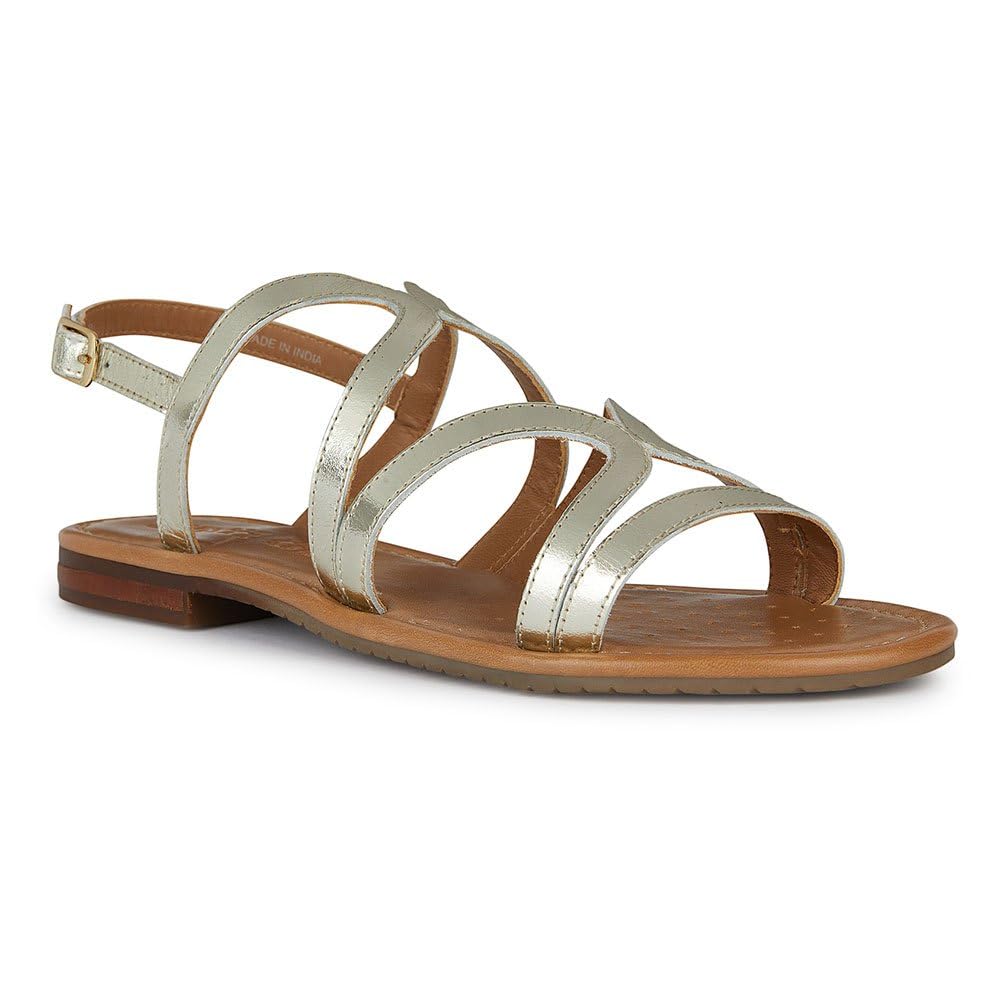 Geox Women's D Sozy S Y Flat Sandals, Gold, 4.5 UK