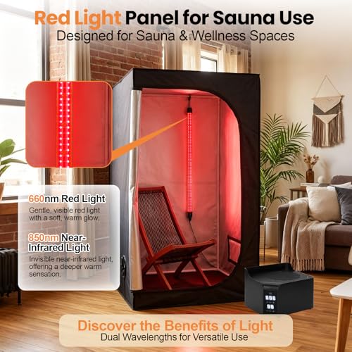 Red Light for Sauna 660nm and 850nm Infrared Therapy Panel for Portable Sauna Accessories for Body Relaxation, Skin Vitality & Post-Workout Recovery - Heat-Resistant Design - Image 5