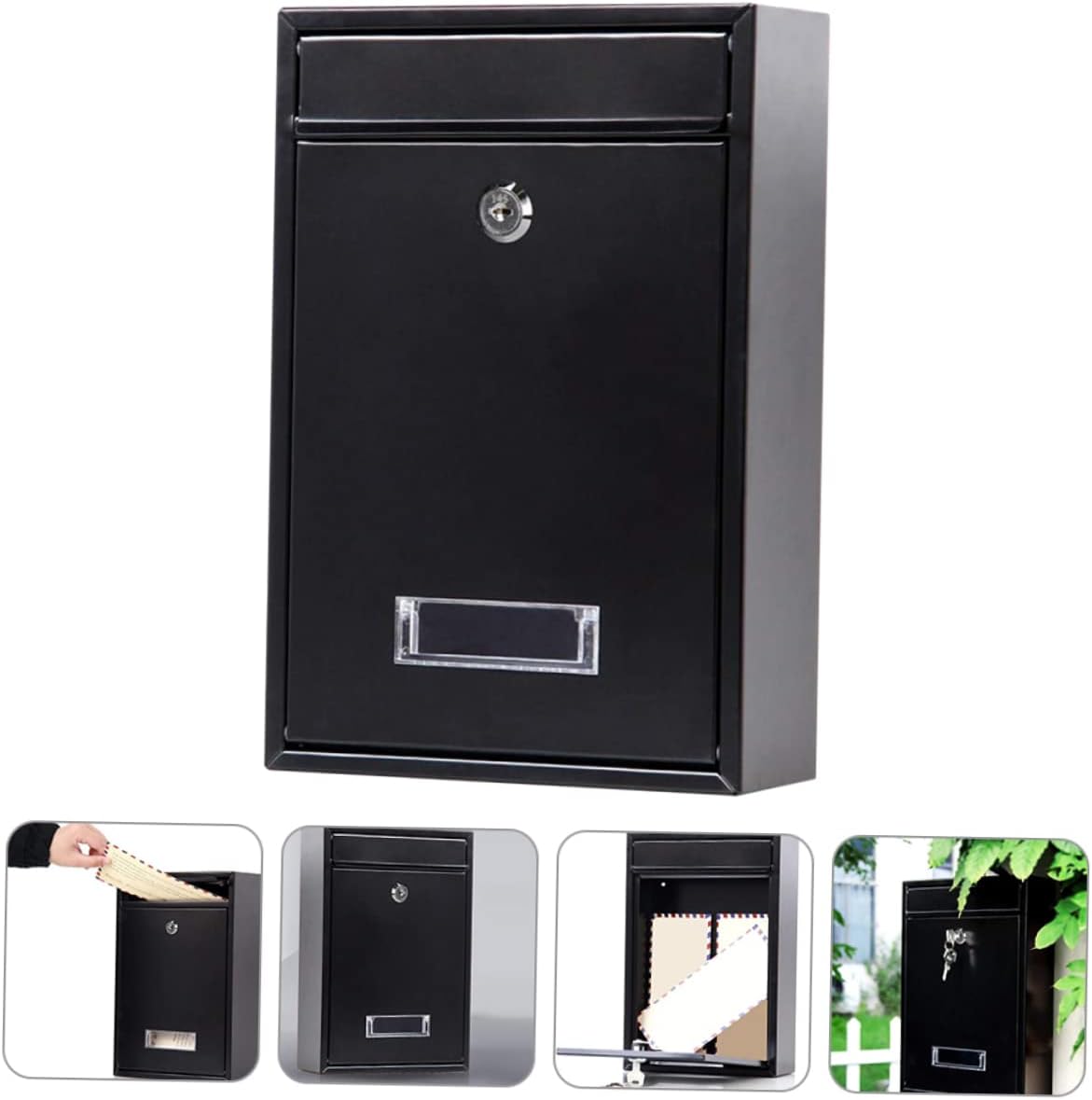 NUOBESTY Metal Outdoor Mailbox for Home Weather Resistant Letter Box Flag Sturdy Garden Newspaper Case Suitable for Villas and Front Yards